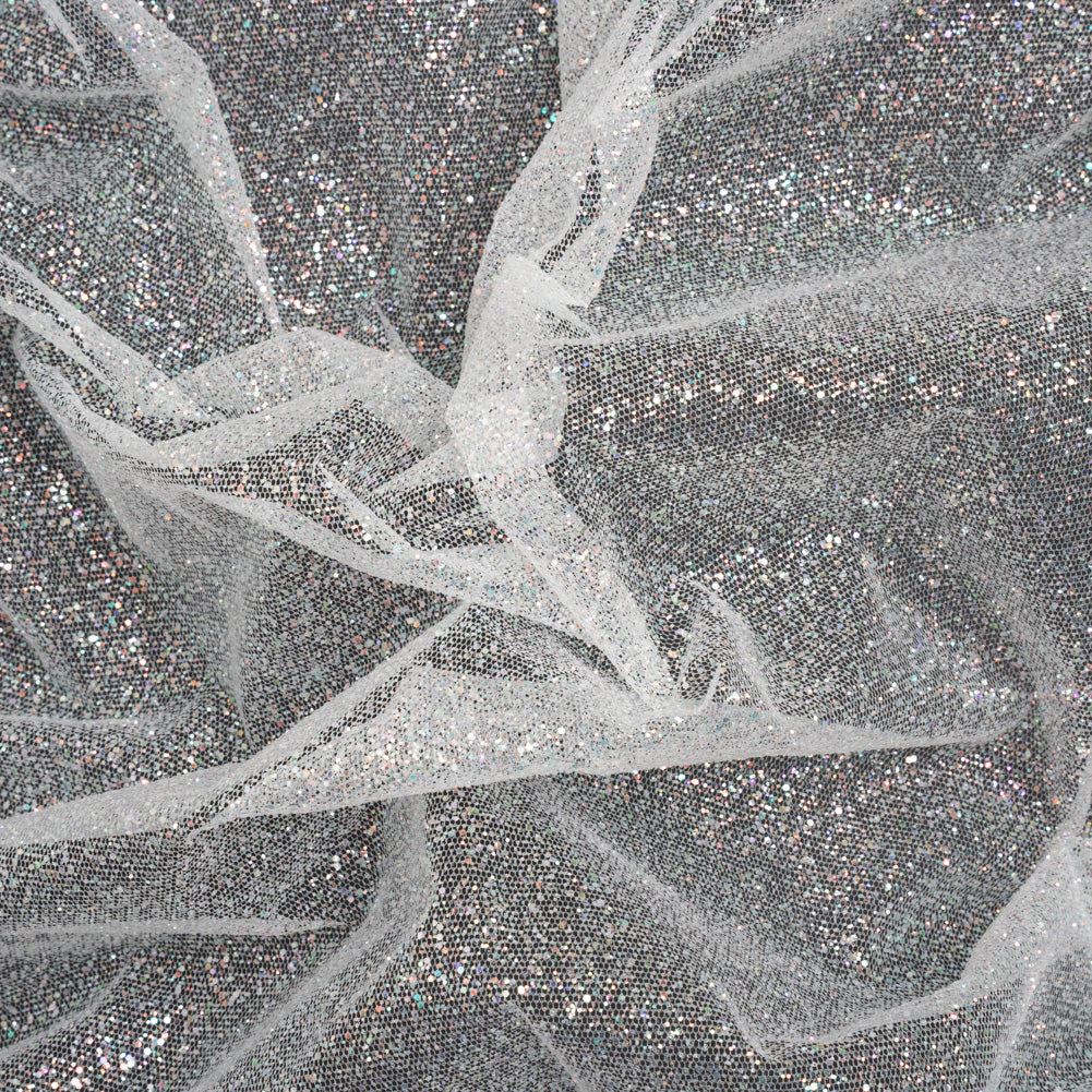 Glitter Tulle 5-yard Bundle - Iridescent on White Glitter Tulle 5-yard Bundle - Iridescent on White