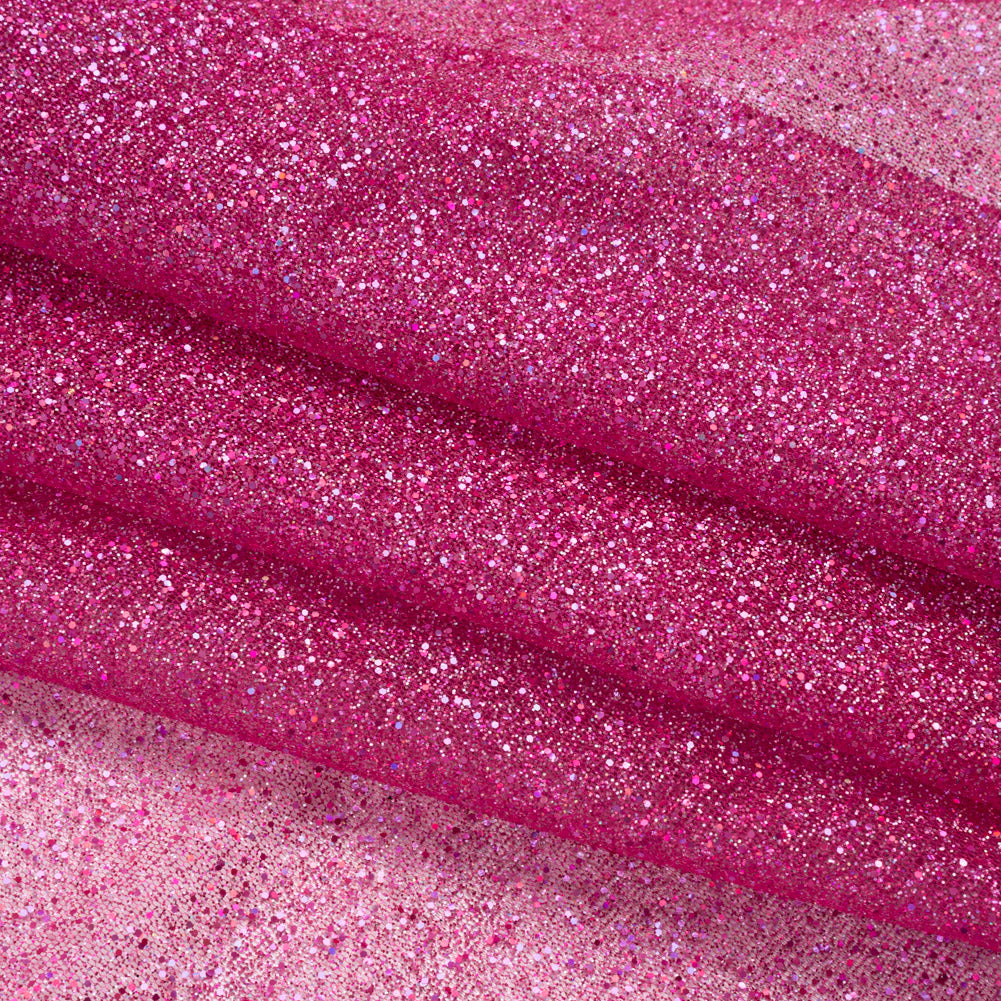 Glitter Tulle 5-yard Bundle - Multi on Fuchsia - Folded Glitter Tulle 5-yard Bundle - Multi on Fuchsia - Folded