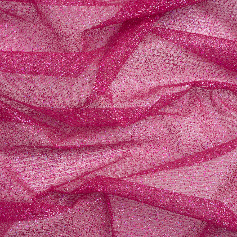Glitter Tulle 5-yard Bundle - Multi on Fuchsia Glitter Tulle 5-yard Bundle - Multi on Fuchsia