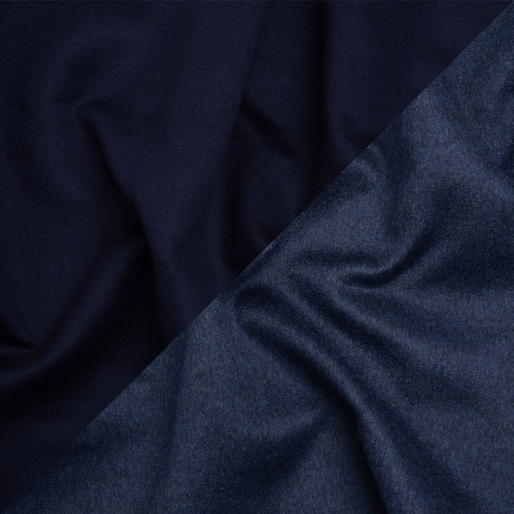 Cashmere Double Cloth Coating Made in Italy - Bright Navy - Deadstock Cashmere Double Cloth Coating Made in Italy - Bright Navy - Deadstock