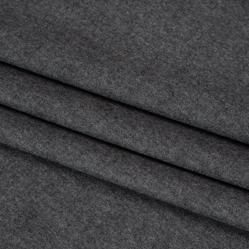 Super 120 Wool Flannel Suiting Made in Italy - Heathered Gray - Deadstock