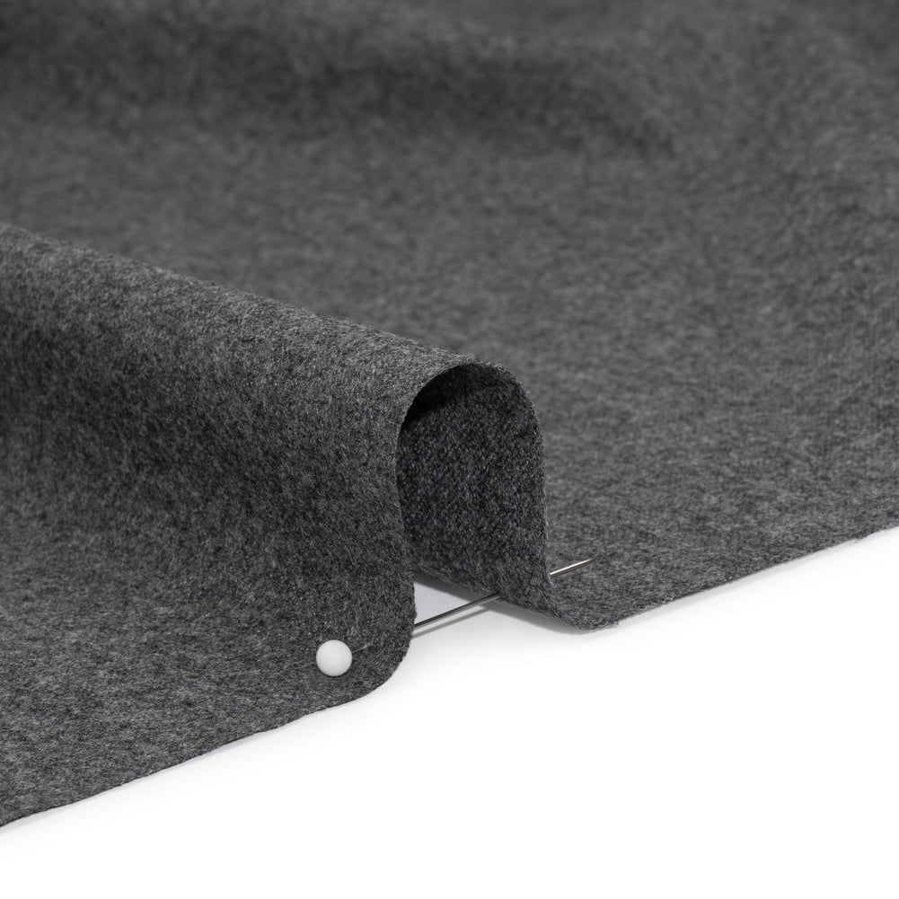 Super 120 Wool Flannel Suiting Made in Italy - Heathered Gray - Deadstock