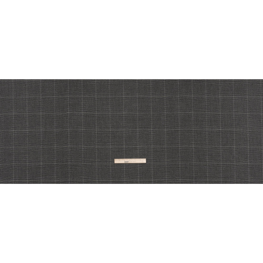 Super 130 Wool Suiting Made in Italy - Black and White Glen Plaid - Deadstock Super 130 Wool Suiting Made in Italy - Black and White Glen Plaid - Deadstock