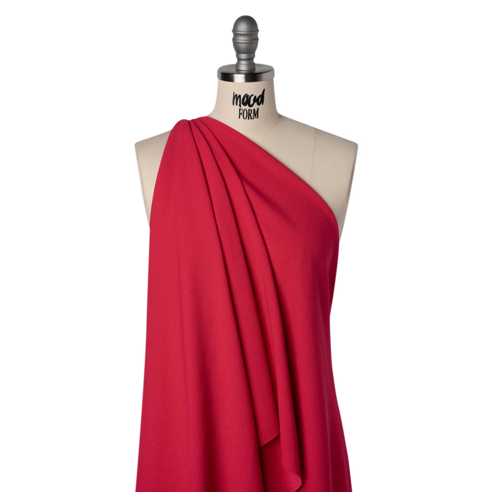 Stretch Polyester Crepe Double Knit - Raspberry - Designer Deadstock Stretch Polyester Crepe Double Knit - Raspberry - Designer Deadstock
