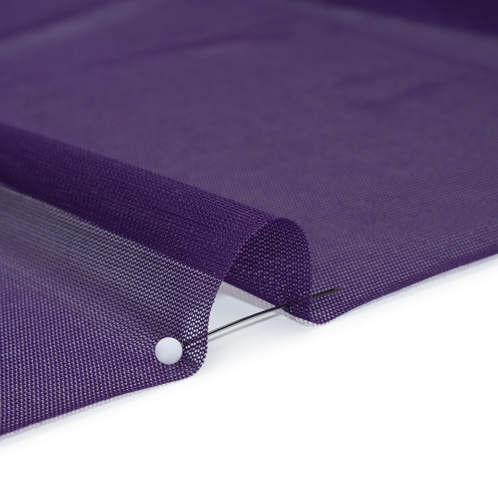 Polyester Stretch Mesh - Aubergine Purple - Designer Deadstock Polyester Stretch Mesh - Aubergine Purple - Designer Deadstock