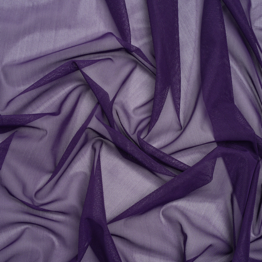 Polyester Stretch Mesh - Aubergine Purple - Designer Deadstock Polyester Stretch Mesh - Aubergine Purple - Designer Deadstock