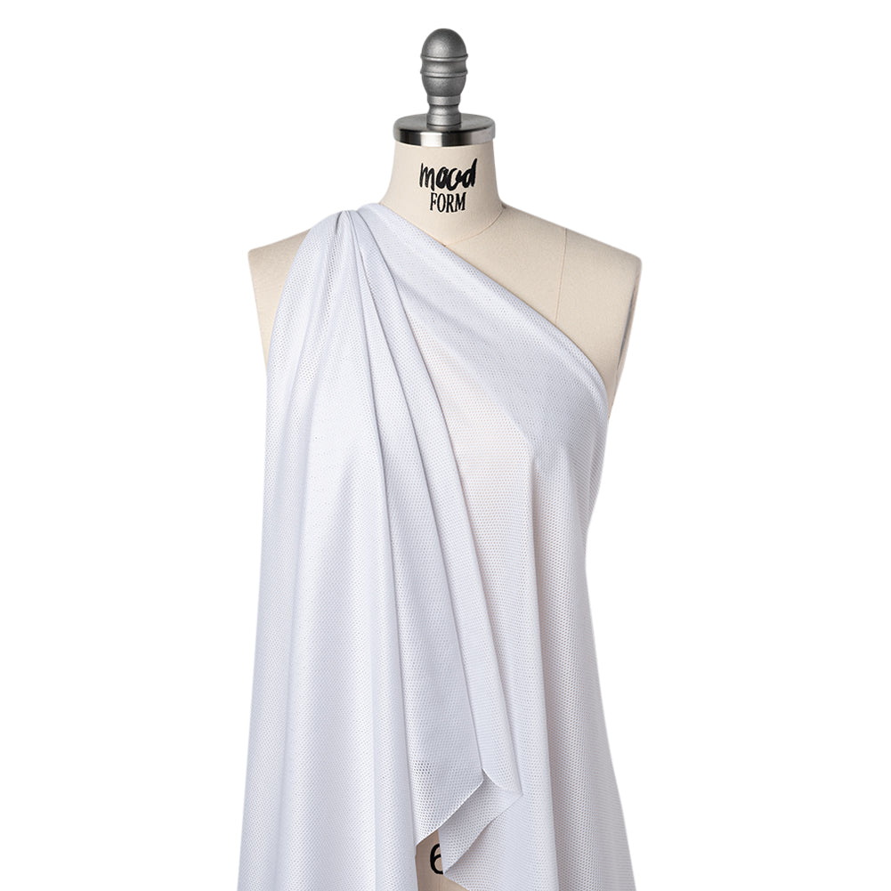 Polyester Athletic Mesh - White - Designer Deadstock Polyester Athletic Mesh - White - Designer Deadstock