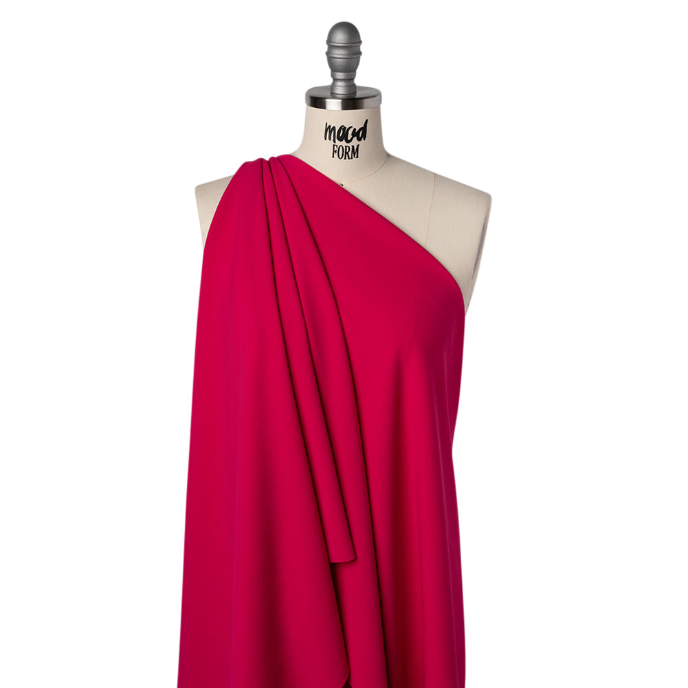 Stretch Polyester Crepe Double Knit - Rosebud Pink - Designer Deadstock Drape Stretch Polyester Crepe Double Knit - Rosebud Pink - Designer Deadstock Drape