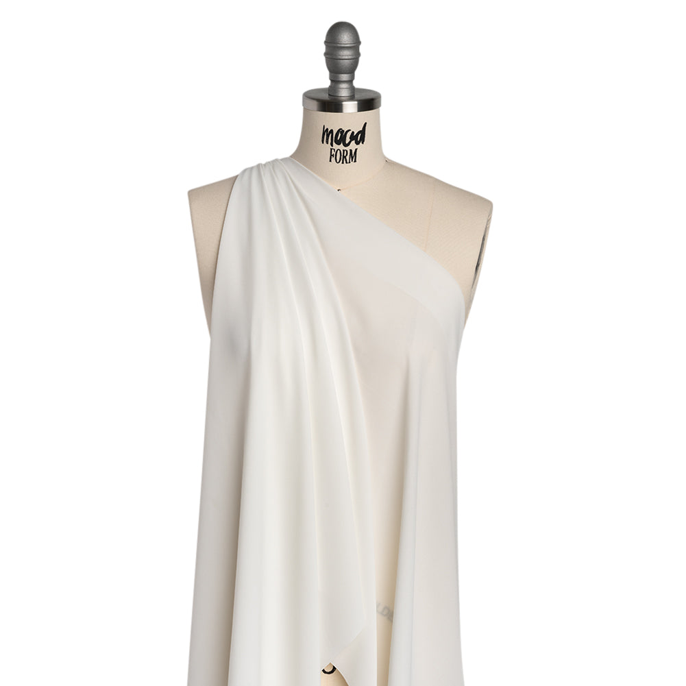 Lightweight Polyester Crepe - Ecru - Designer Deadstock Lightweight Polyester Crepe - Ecru - Designer Deadstock
