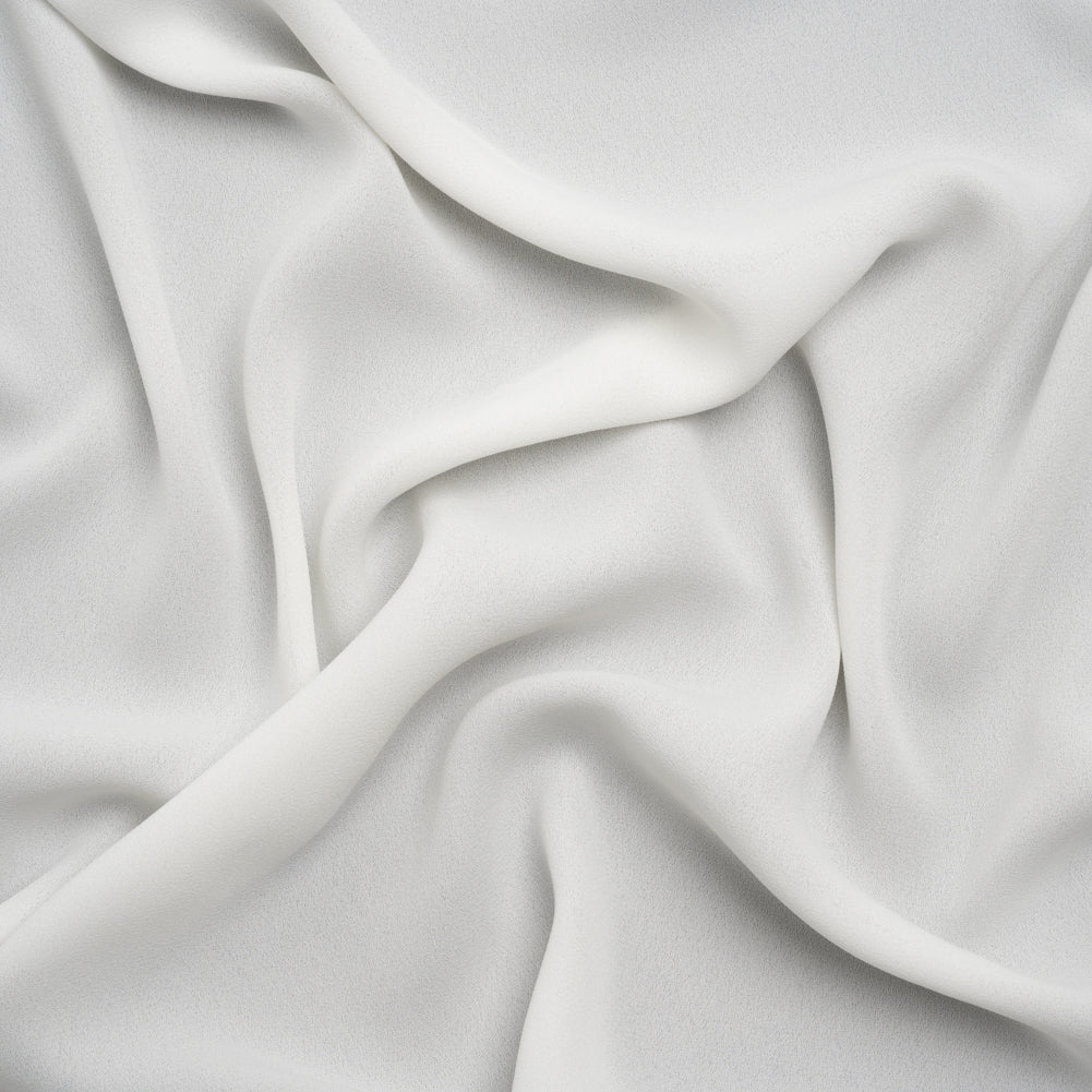 Lightweight Polyester Crepe - Ecru - Designer Deadstock Lightweight Polyester Crepe - Ecru - Designer Deadstock