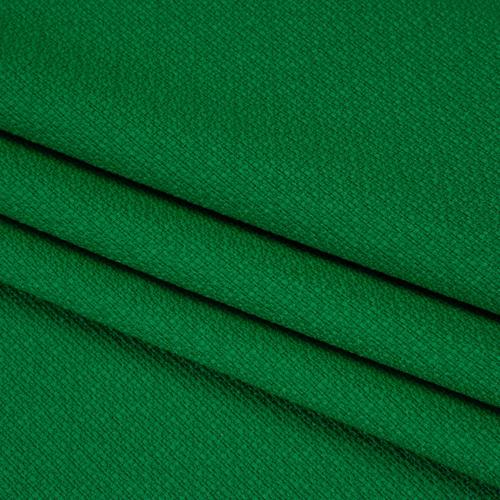 Textured Polyester Woven - Kelly Green - Designer Deadstock Textured Polyester Woven - Kelly Green - Designer Deadstock