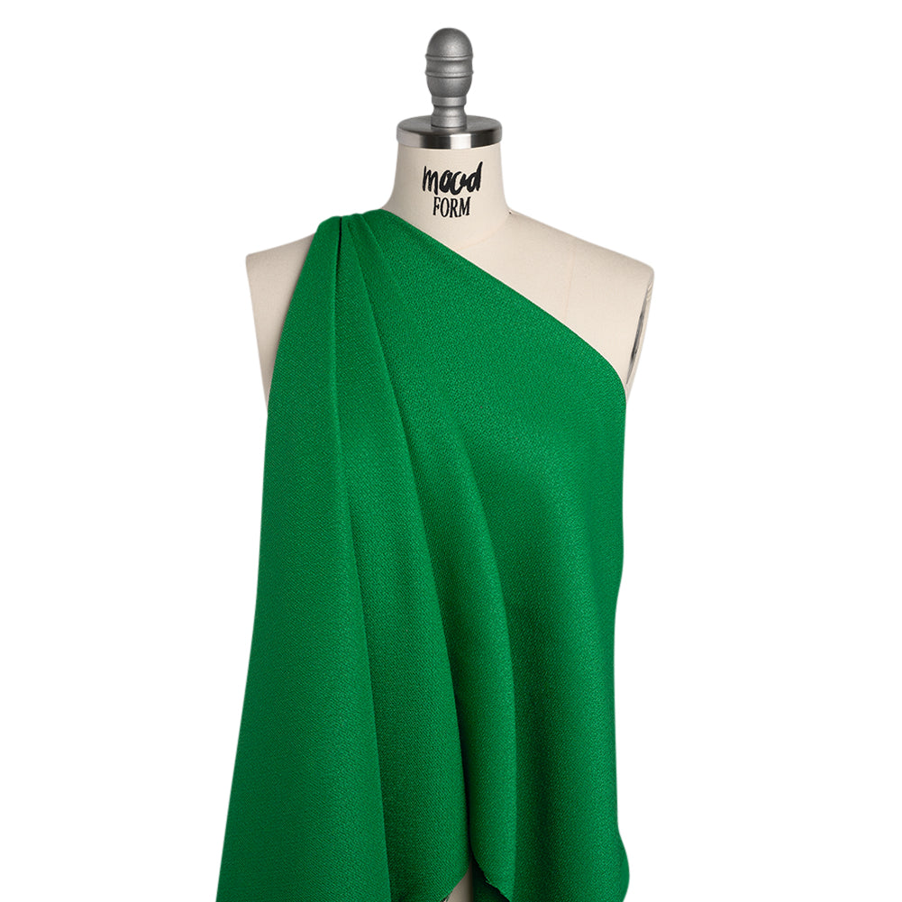 Textured Polyester Woven - Kelly Green - Designer Deadstock Textured Polyester Woven - Kelly Green - Designer Deadstock