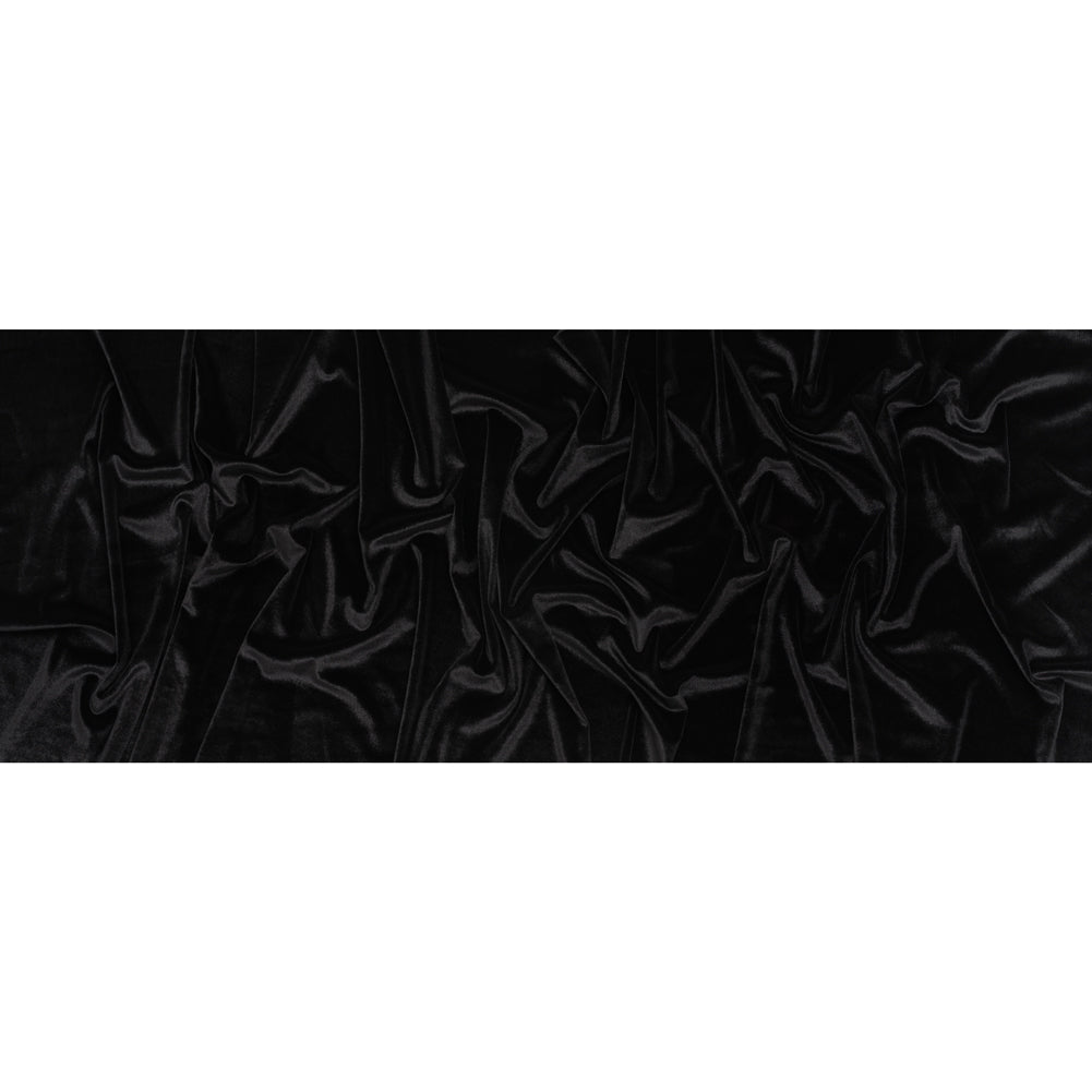 Stretch Polyester Velour - Black - Designer Deadstock Full Stretch Polyester Velour - Black - Designer Deadstock Full