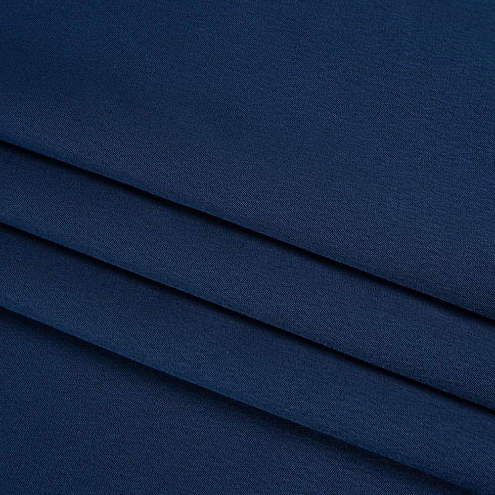 Polyester Crepe Back Satin - Navy Blue - Designer Deadstock Folded Polyester Crepe Back Satin - Navy Blue - Designer Deadstock Folded
