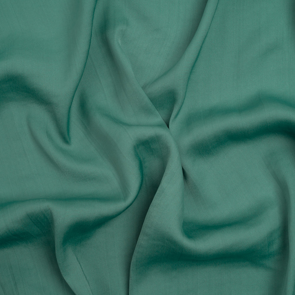 Crinkled Lightweight Polyester Satin - Sea Glass Green - Designer Deadstock Drape Crinkled Lightweight Polyester Satin - Sea Glass Green - Designer Deadstock Drape