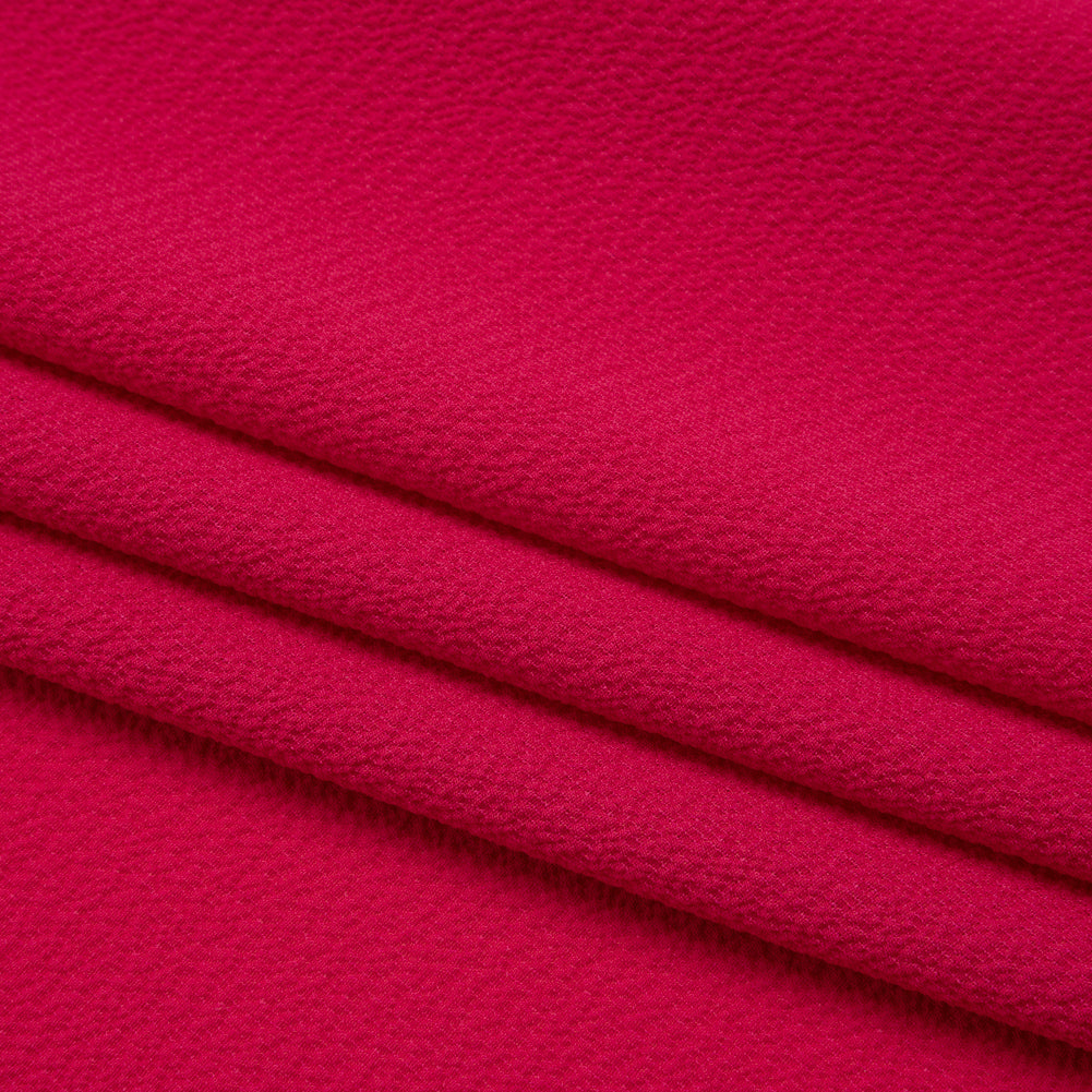 Stretch Polyester Crepe - Hot Pink - Designer Deadstock Stretch Polyester Crepe - Hot Pink - Designer Deadstock