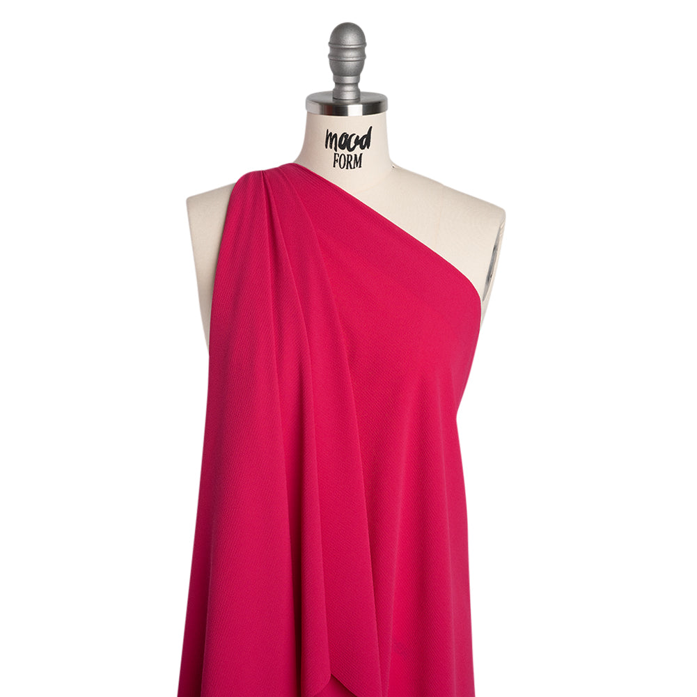 Stretch Polyester Crepe - Hot Pink - Designer Deadstock Stretch Polyester Crepe - Hot Pink - Designer Deadstock