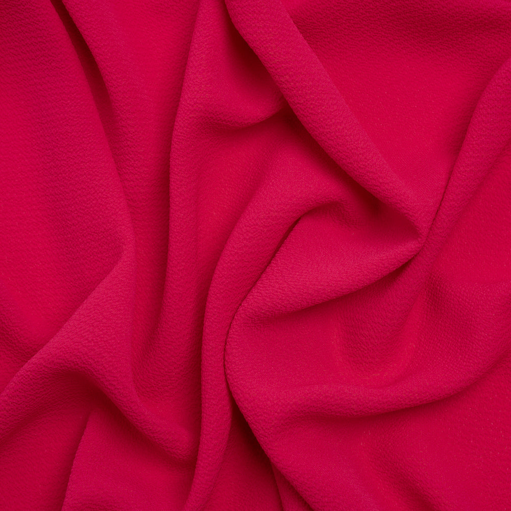 Stretch Polyester Crepe - Hot Pink - Designer Deadstock Stretch Polyester Crepe - Hot Pink - Designer Deadstock