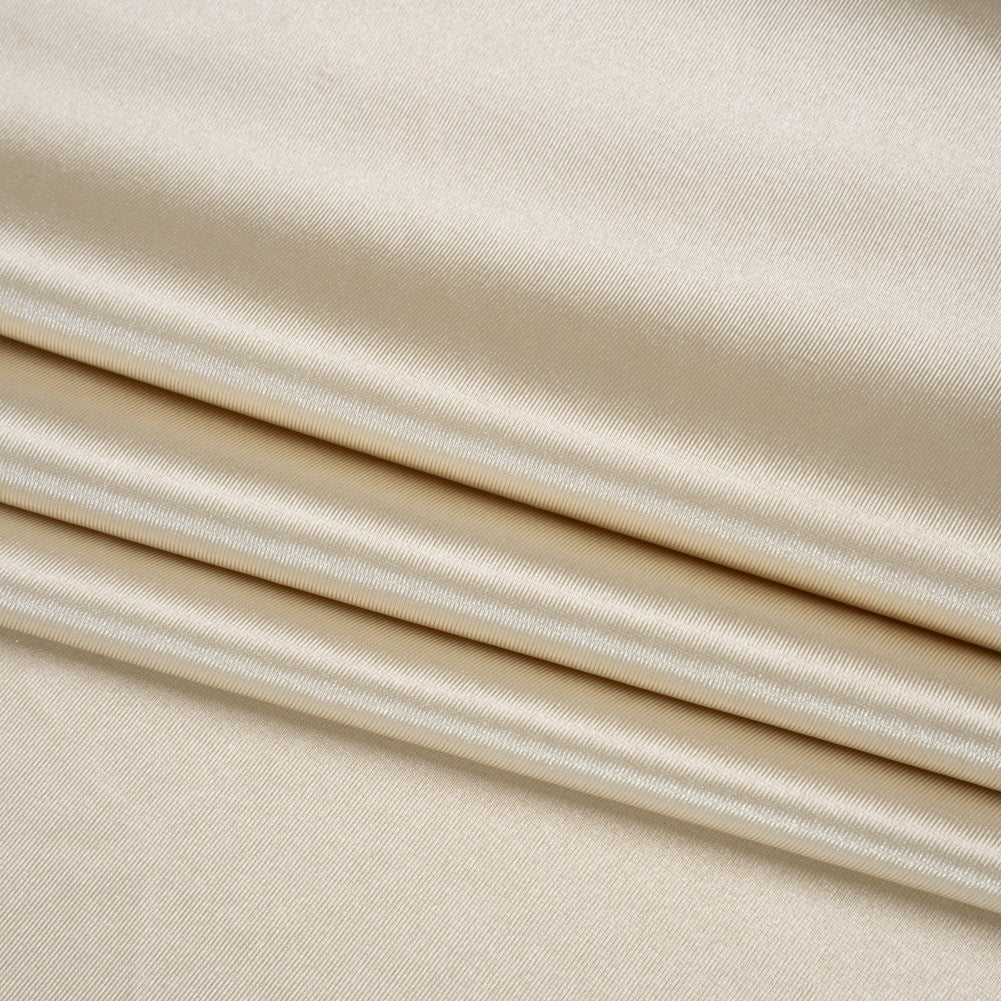 Satin-Faced Stretch Polyester Knit - Champagne Gold - Designer Deadstock Satin-Faced Stretch Polyester Knit - Champagne Gold - Designer Deadstock