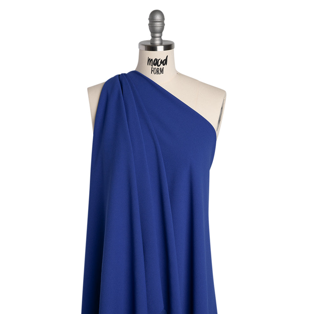 Stretch Polyester Crepe Double Knit - Cobalt Blue - Designer Deadstock Stretch Polyester Crepe Double Knit - Cobalt Blue - Designer Deadstock