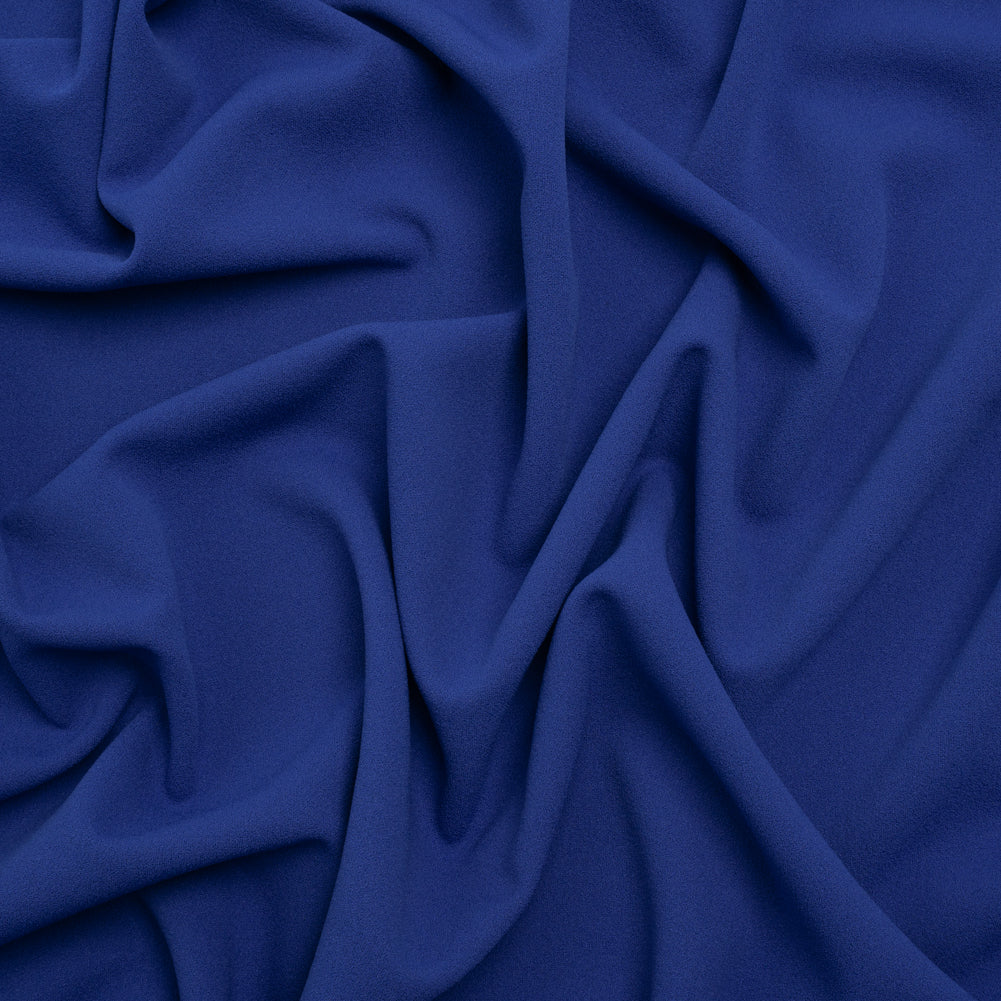Stretch Polyester Crepe Double Knit - Cobalt Blue - Designer Deadstock Stretch Polyester Crepe Double Knit - Cobalt Blue - Designer Deadstock
