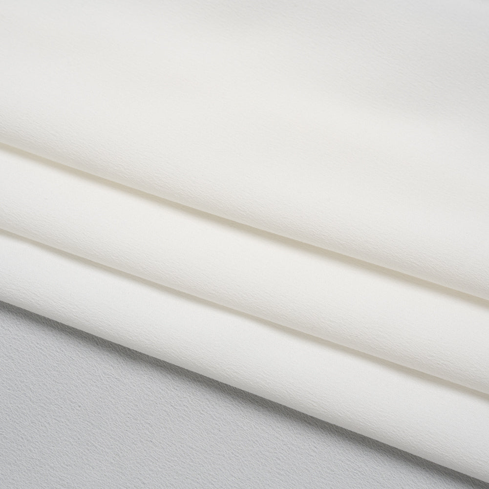 Polyester Crepe de Chine - Off White - Designer Deadstock Folded Polyester Crepe de Chine - Off White - Designer Deadstock Folded