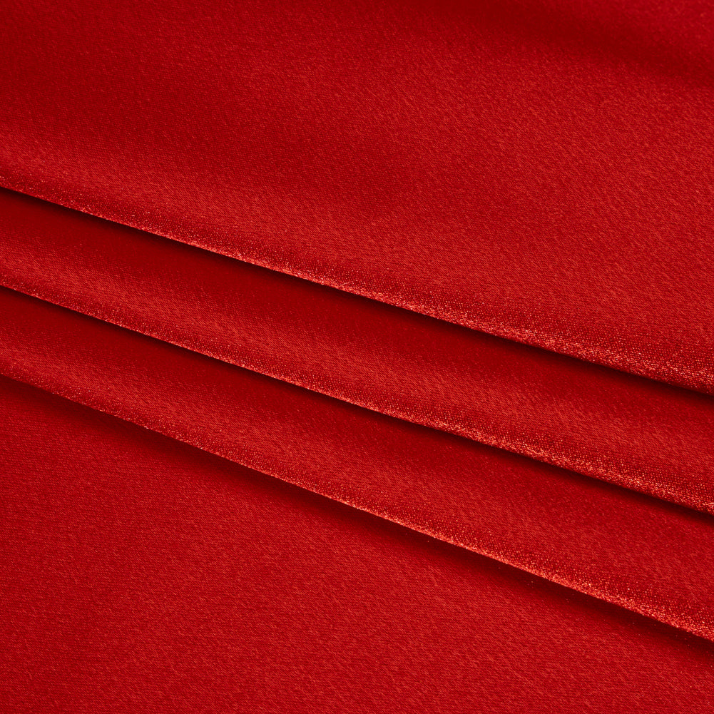 Polyester Crepe Back Satin - Red - Designer Deadstock Polyester Crepe Back Satin - Red - Designer Deadstock