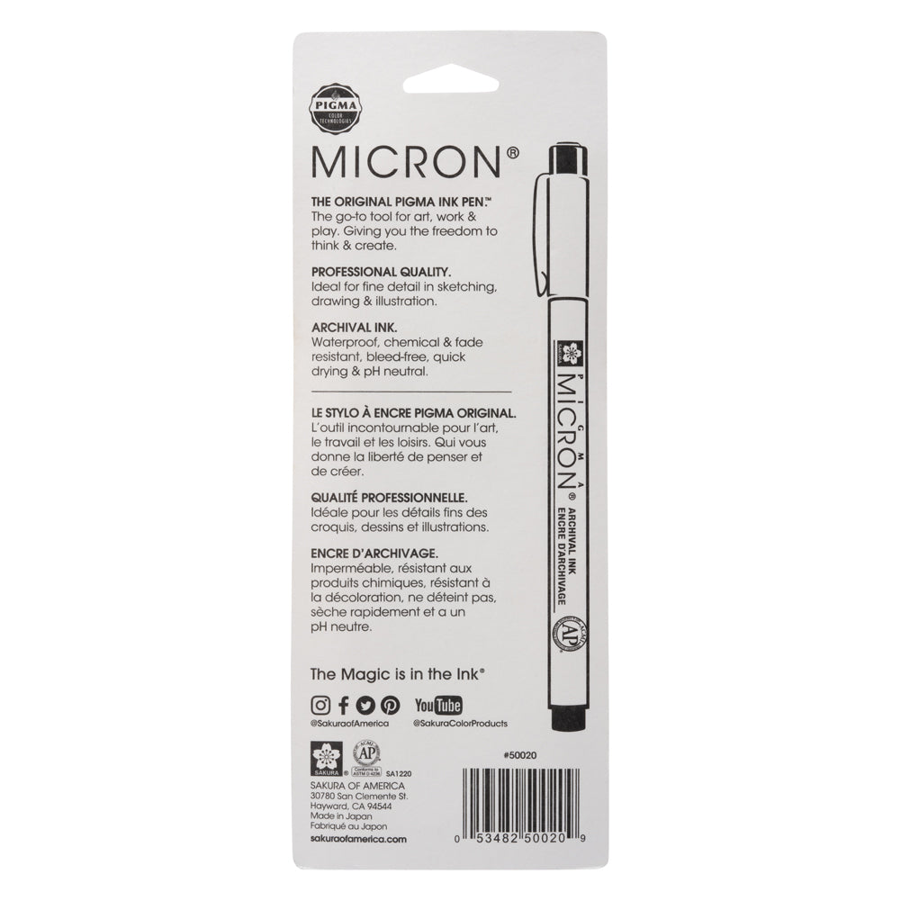 Sakura Pigma Micron Pen Set - Black, Size 01/.25mm - 3pc - Detail Sakura Pigma Micron Pen Set - Black, Size 01/.25mm - 3pc - Detail