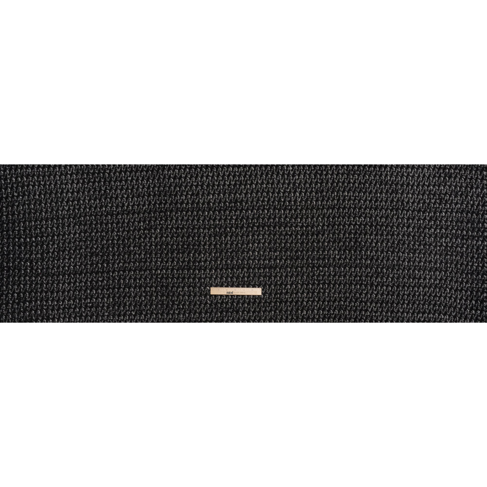 Tweedy Boucle with Metallic Eyelash Fringe - Black and White Abstract Zig Zags - Deadstock Tweedy Boucle with Metallic Eyelash Fringe - Black and White Abstract Zig Zags - Deadstock