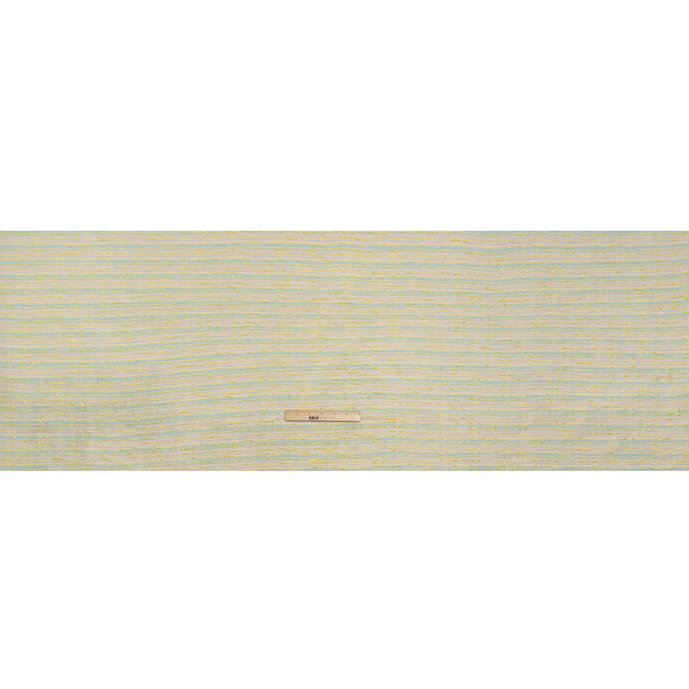 Polyester Tweed with Short Fringe - Pastel Pink, Yellow and Blue Striations - Deadstock - Full Polyester Tweed with Short Fringe - Pastel Pink, Yellow and Blue Striations - Deadstock - Full