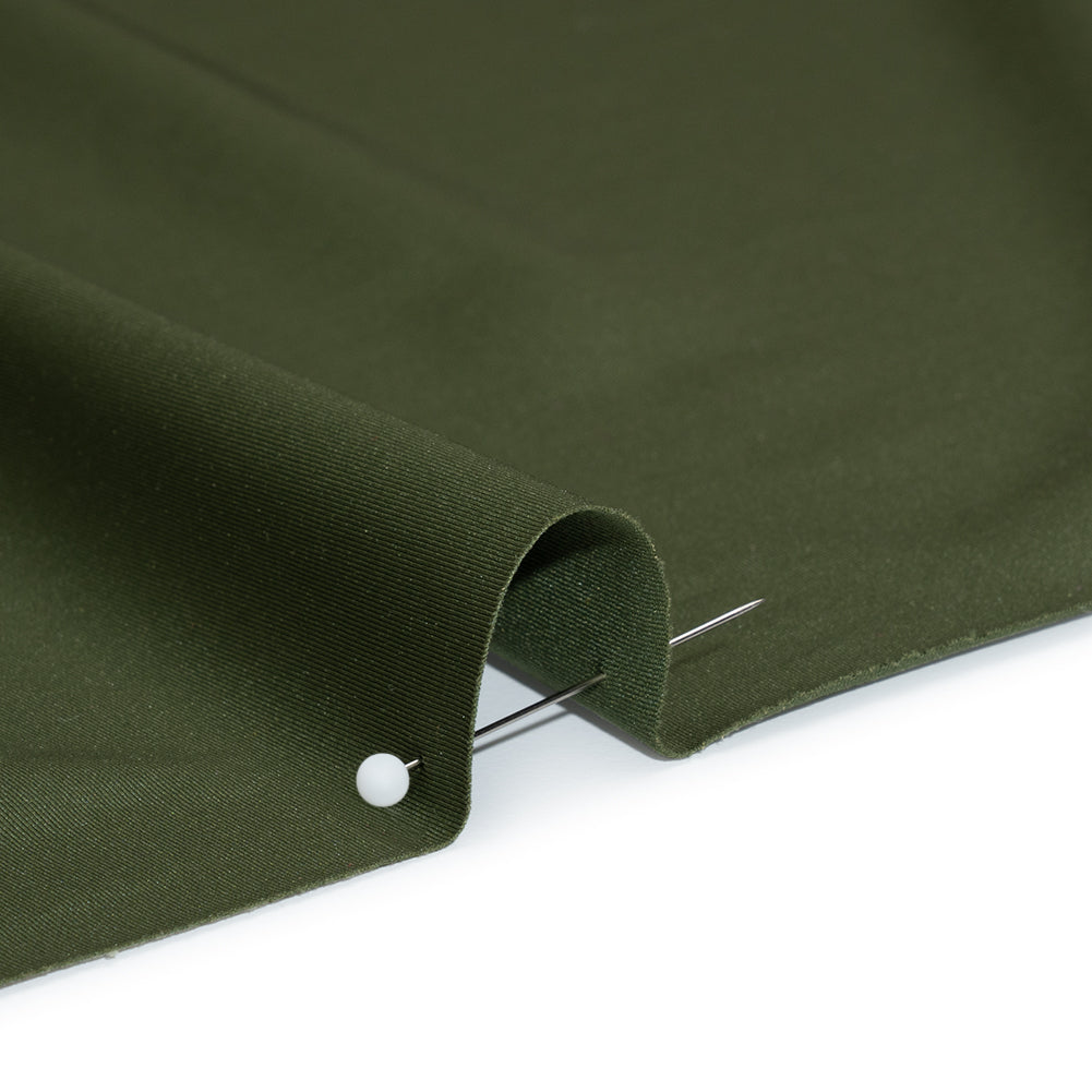 Stretch Nylon Interlock Knit - Olive Green - Designer Deadstock Stretch Nylon Interlock Knit - Olive Green - Designer Deadstock