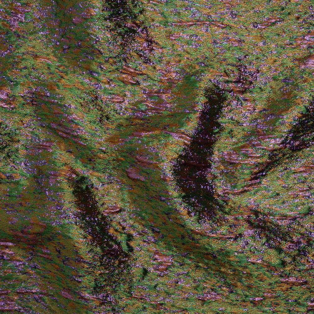 Metallic Brocade - Mustard Yellow, Green and Purple Mottled Abstract Metallic Brocade - Mustard Yellow, Green and Purple Mottled Abstract