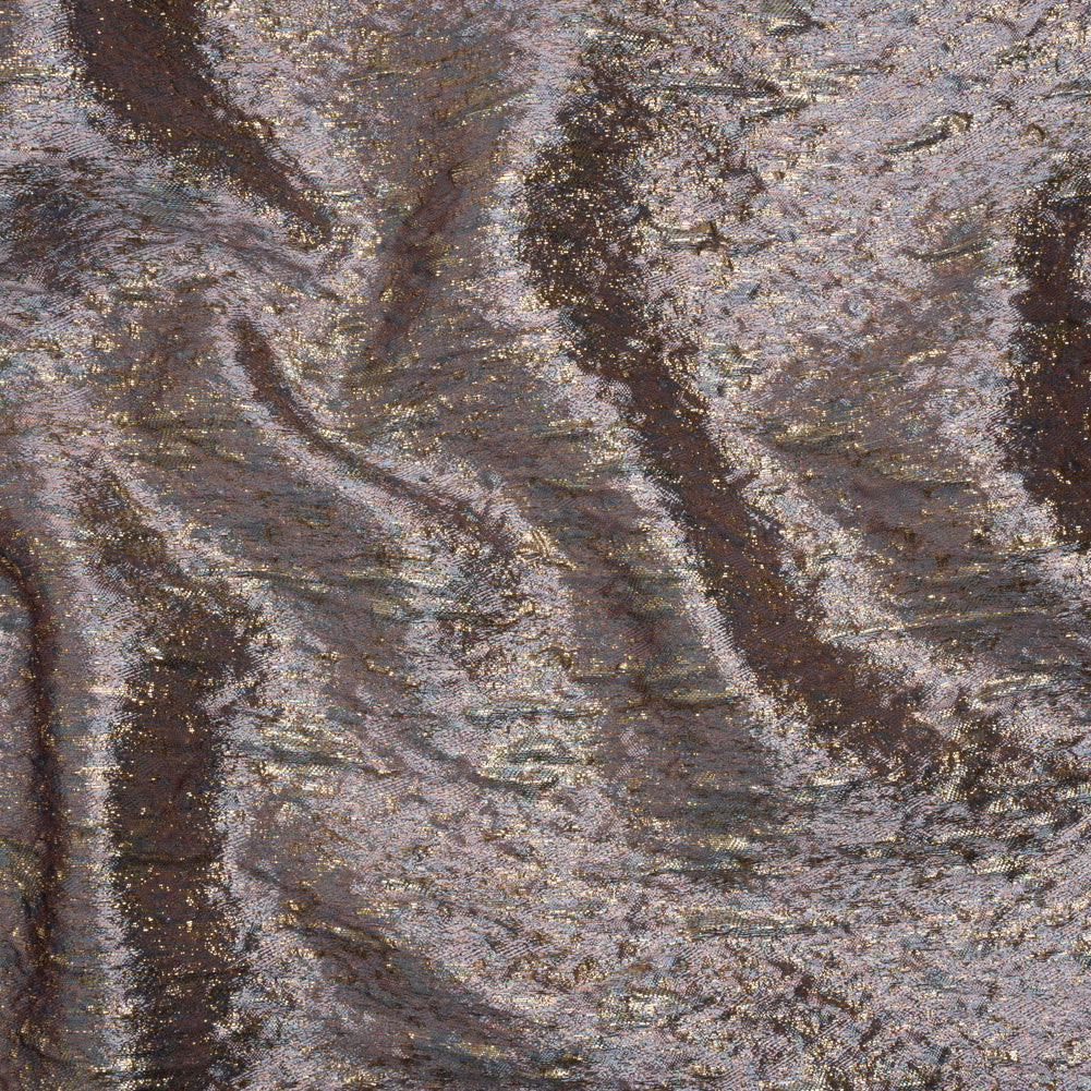 Metallic Brocade - Orchid Pink, Pale Blue and Gold Mottled Abstract Metallic Brocade - Orchid Pink, Pale Blue and Gold Mottled Abstract