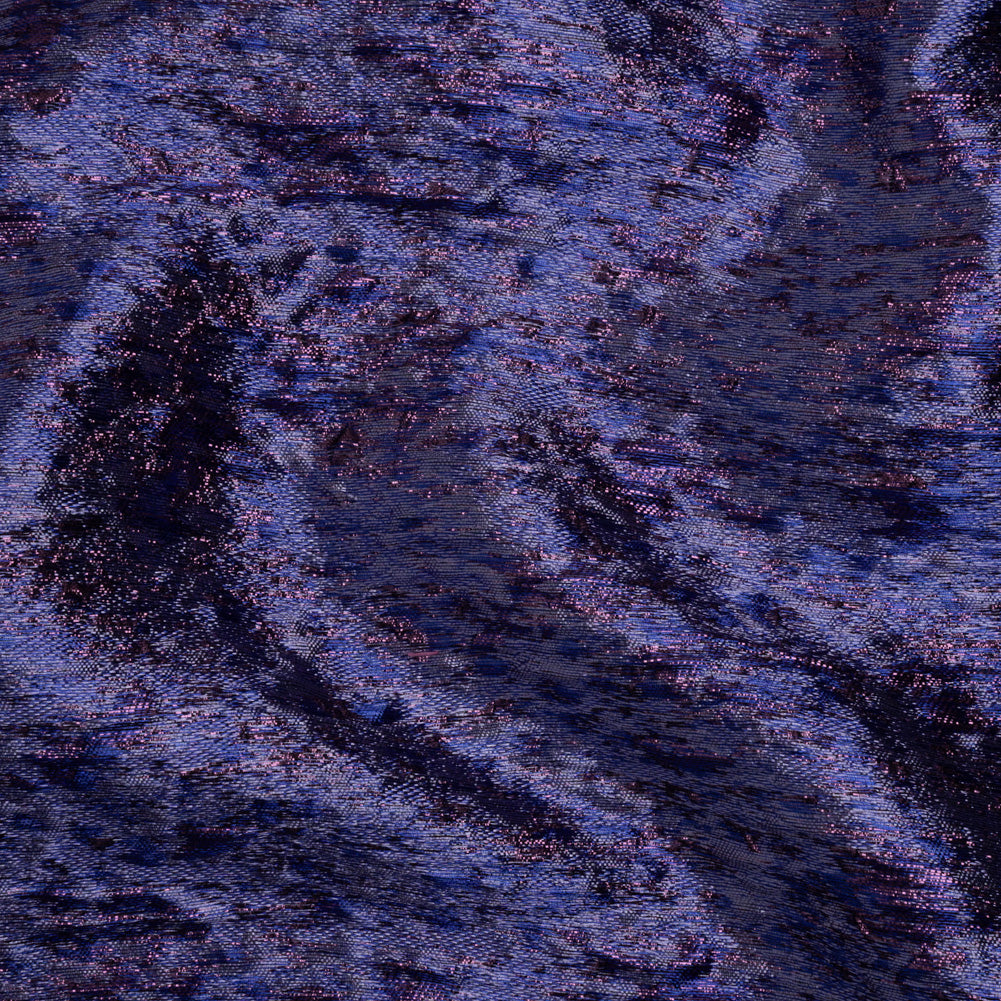 Metallic Brocade - Periwinkle, Royal Blue and Purple Mottled Abstract Metallic Brocade - Periwinkle, Royal Blue and Purple Mottled Abstract