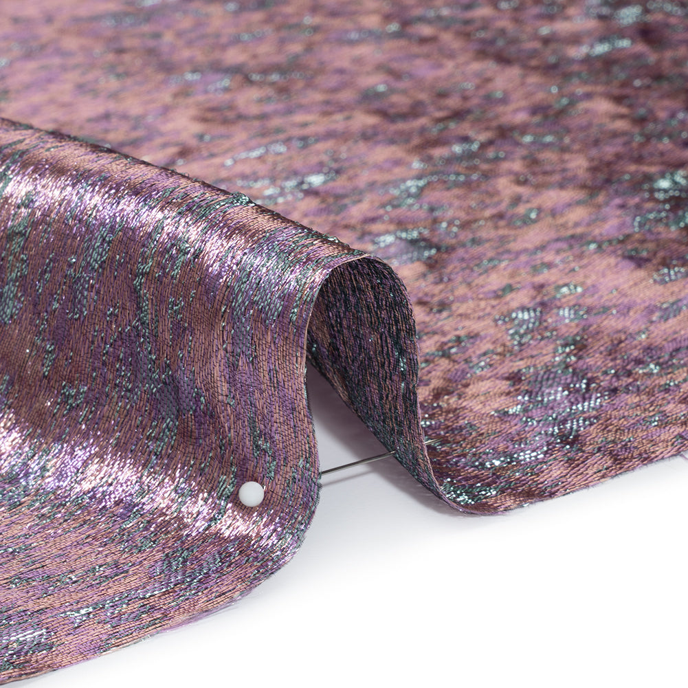 Metallic Brocade - Peach, Pale Pink and Sky Blue Mottled Abstract Metallic Brocade - Peach, Pale Pink and Sky Blue Mottled Abstract