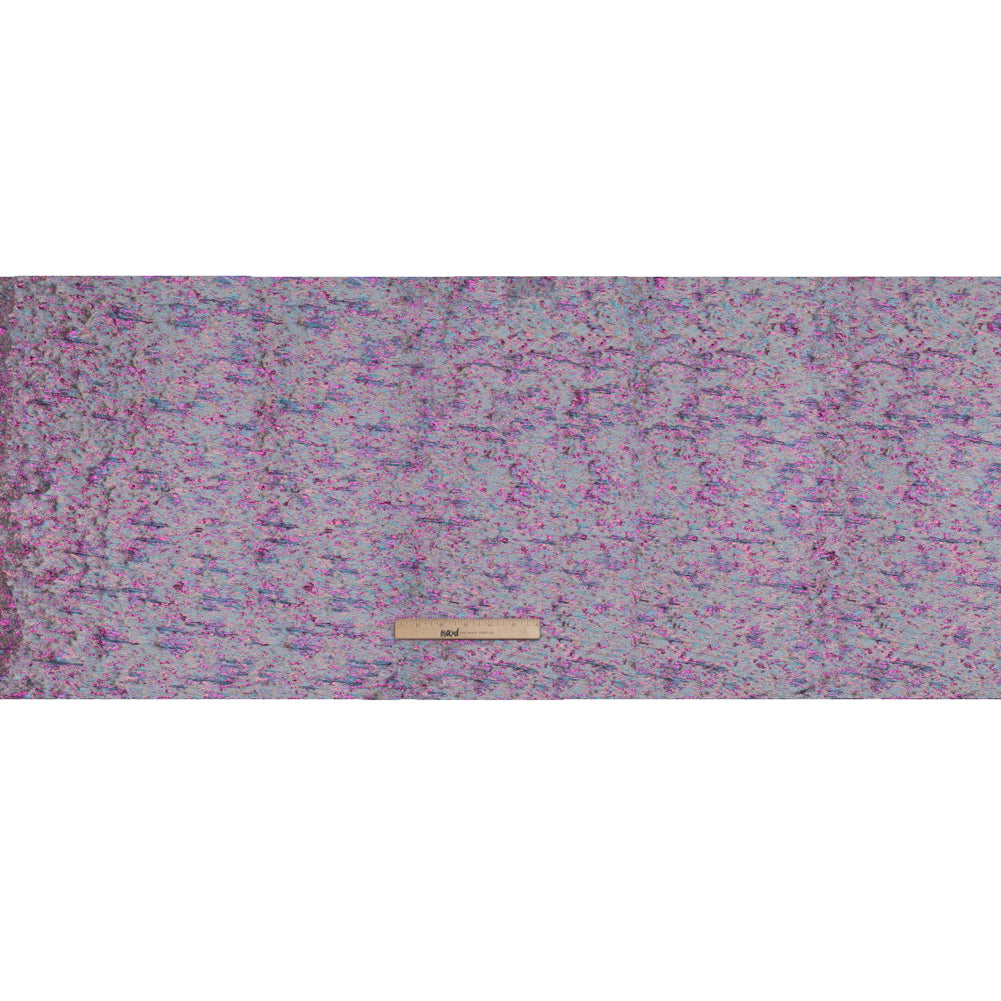 Metallic Brocade - Beige, Blue and Magenta Mottled Abstract Metallic Brocade - Beige, Blue and Magenta Mottled Abstract