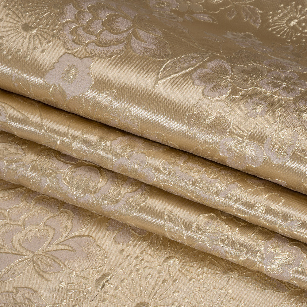 Metallic Brocade - Light Mauve, Pale Beige and Gold Flower Garden Metallic Brocade - Light Mauve, Pale Beige and Gold Flower Garden