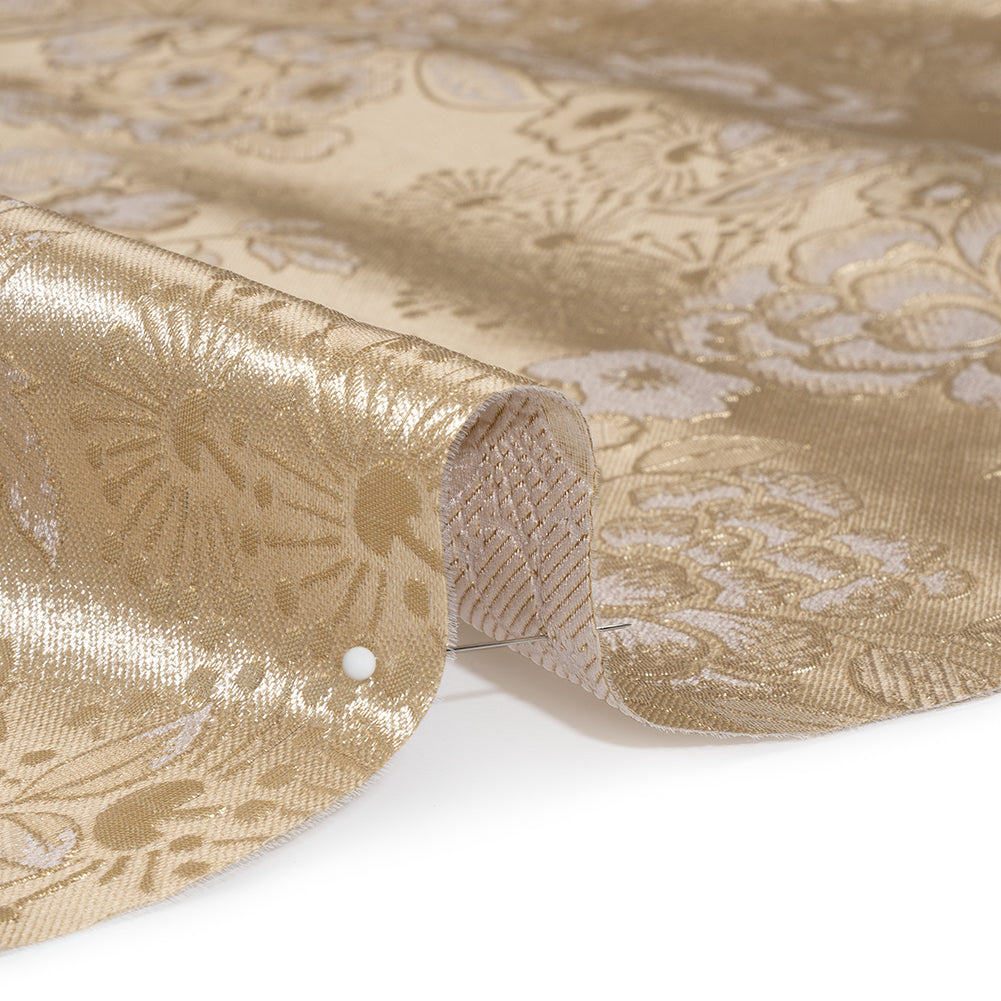 Metallic Brocade - Light Mauve, Pale Beige and Gold Flower Garden Metallic Brocade - Light Mauve, Pale Beige and Gold Flower Garden