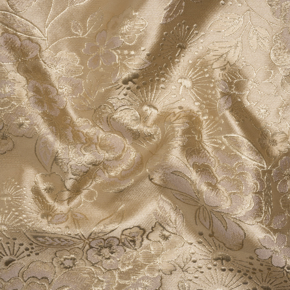 Metallic Brocade - Light Mauve, Pale Beige and Gold Flower Garden Metallic Brocade - Light Mauve, Pale Beige and Gold Flower Garden
