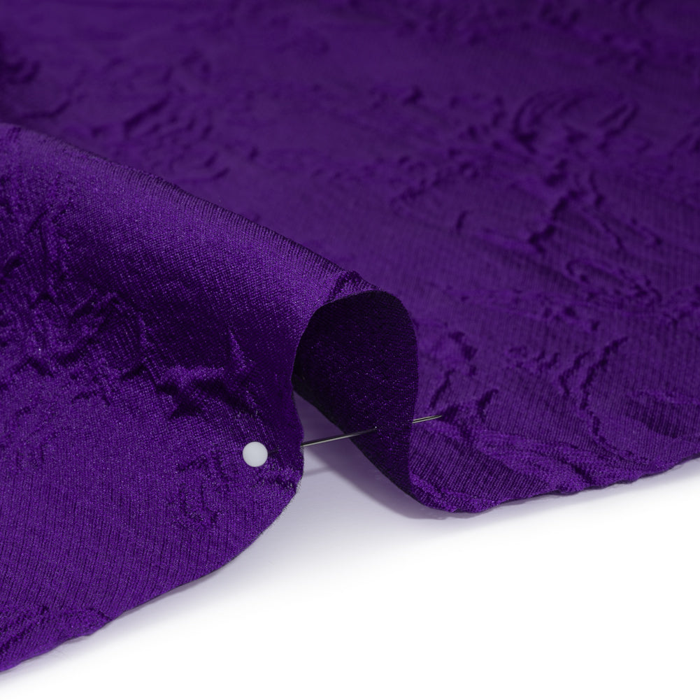 Polyester Brocade - Monochrome Purple Floral Drawings Polyester Brocade - Monochrome Purple Floral Drawings