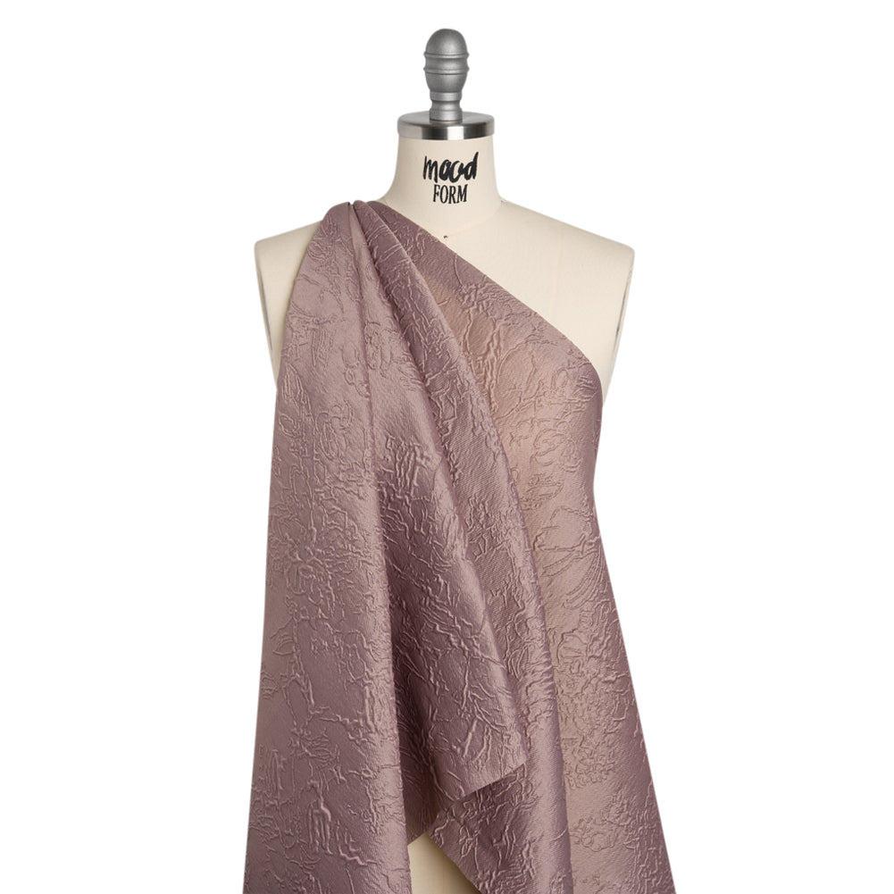 Polyester Brocade - Monochrome Mauve Floral Drawings Polyester Brocade - Monochrome Mauve Floral Drawings