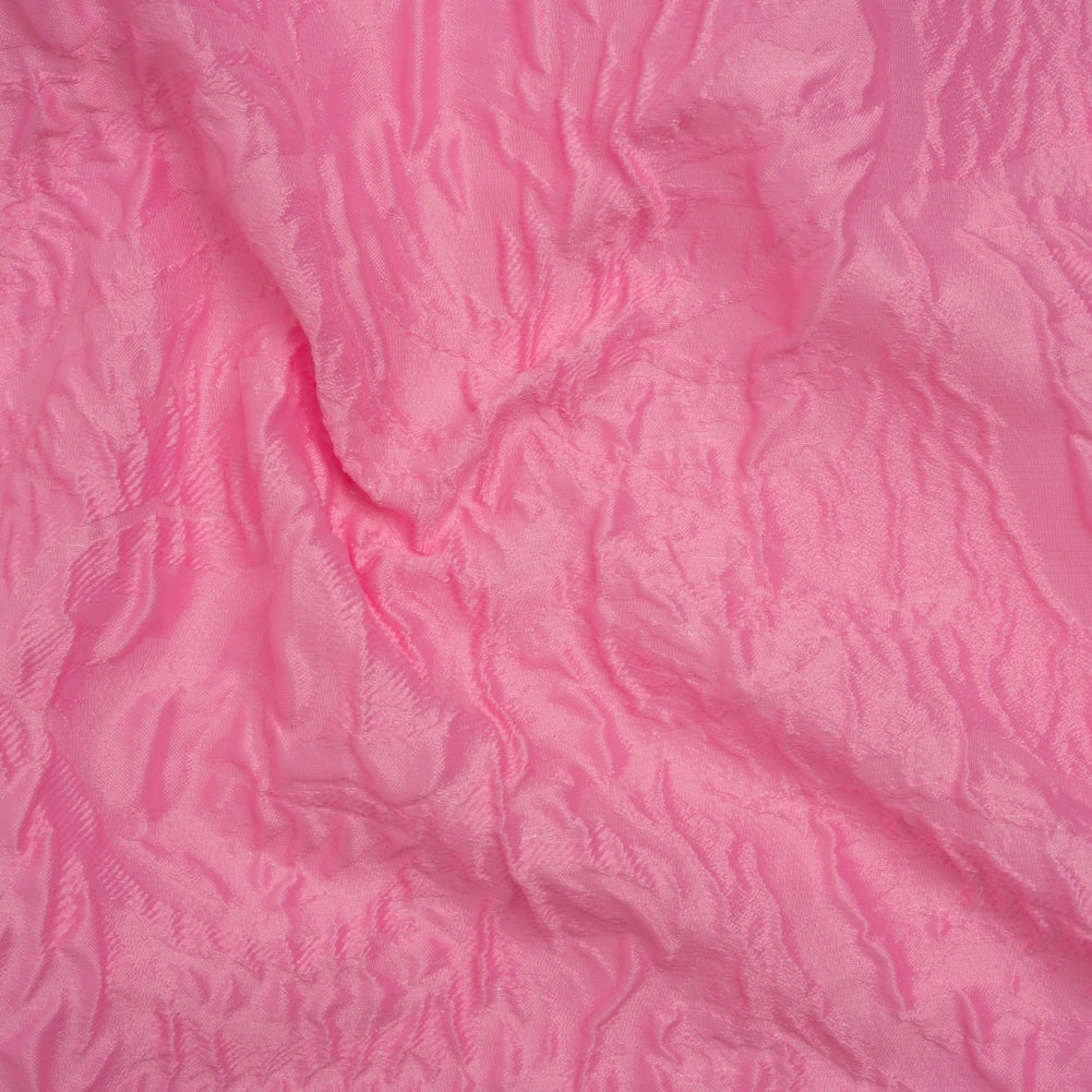 Polyester Brocade - Monochrome Pastel Pink Roses and Leaves Polyester Brocade - Monochrome Pastel Pink Roses and Leaves