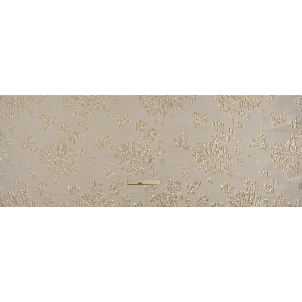 Metallic Brocade - Beige and Gold Blossoming Stems Metallic Brocade - Beige and Gold Blossoming Stems