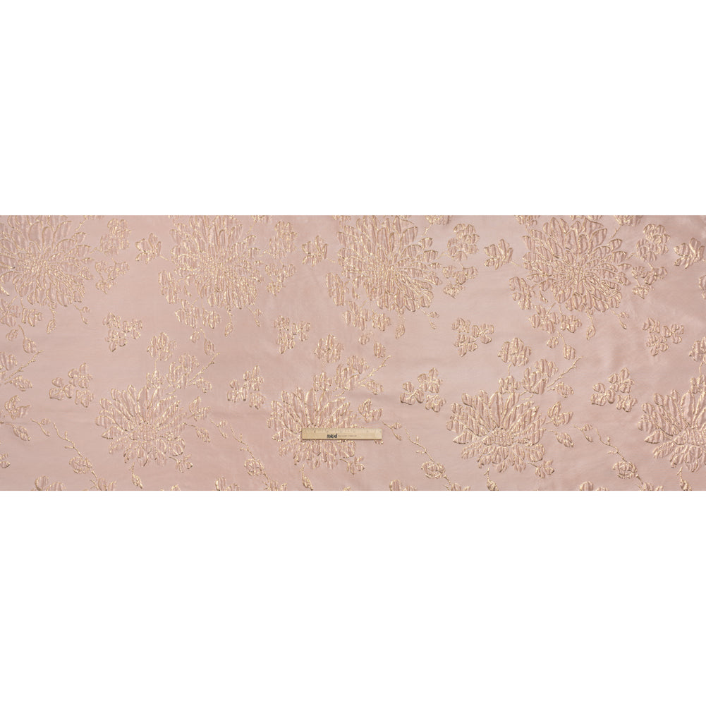 Metallic Brocade - Baby Pink and Gold Blossoming Stems Metallic Brocade - Baby Pink and Gold Blossoming Stems