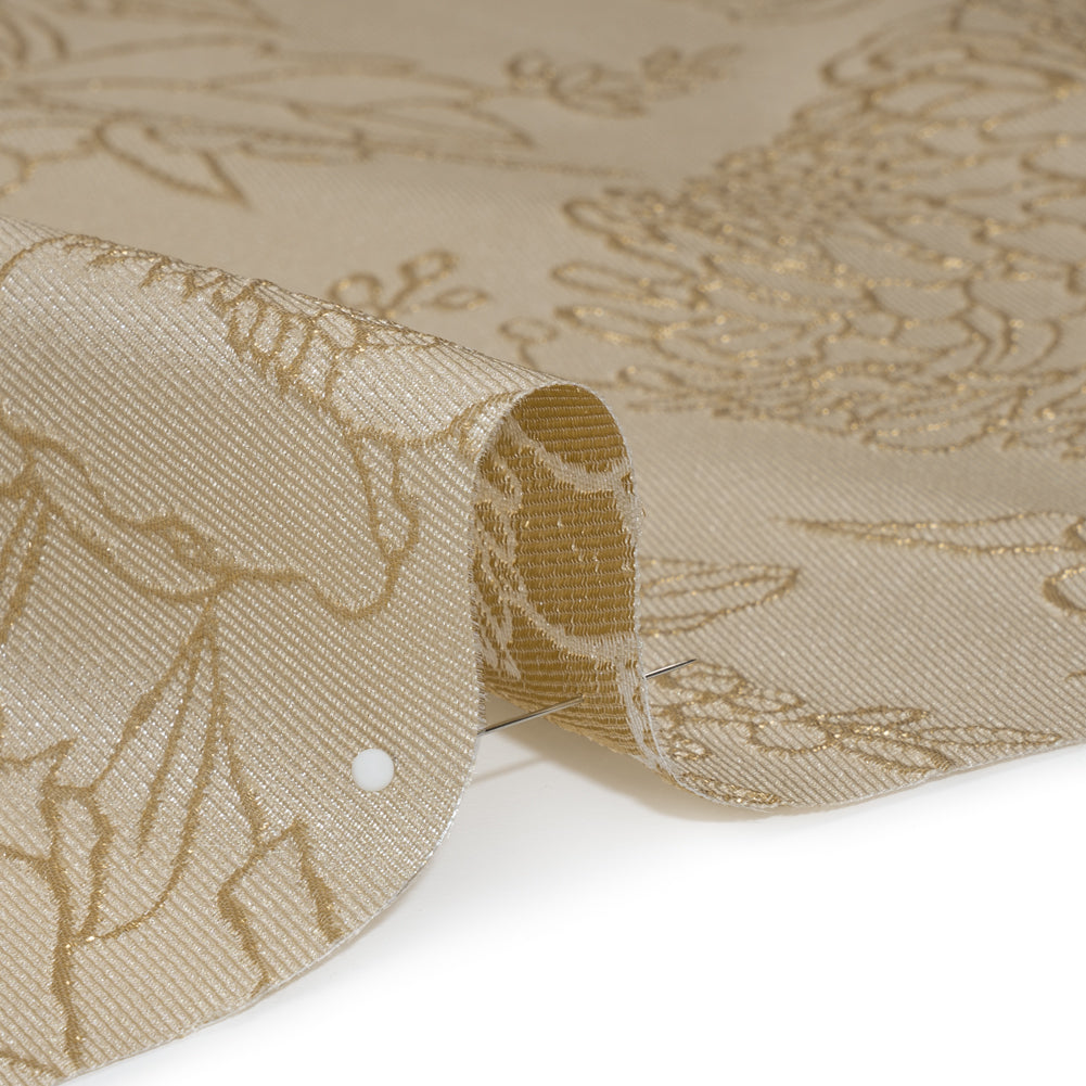 Metallic Brocade - Beige and Gold Illustrated Garden Metallic Brocade - Beige and Gold Illustrated Garden