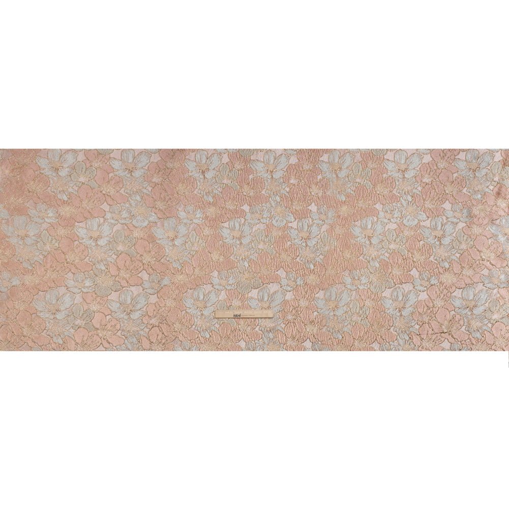 Metallic Brocade - Baby Pink, Pale Aqua and Gold Floating Blossoms Metallic Brocade - Baby Pink, Pale Aqua and Gold Floating Blossoms