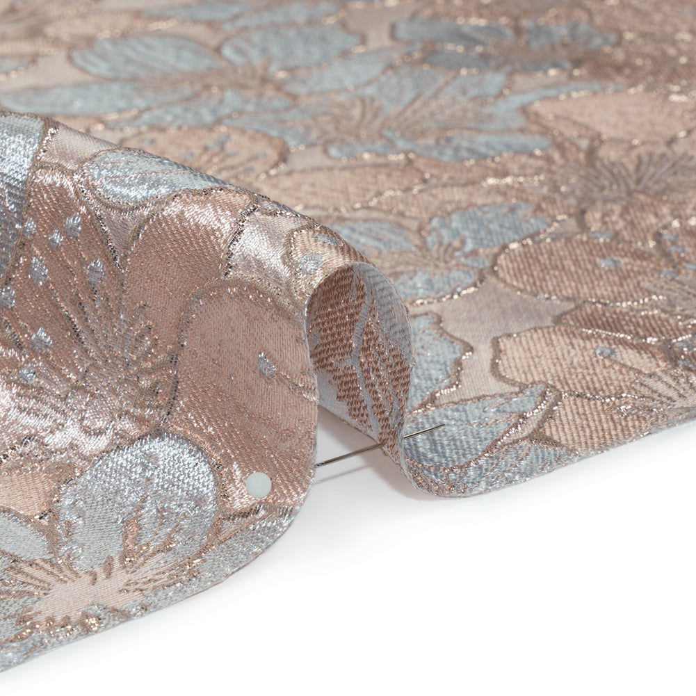 Metallic Brocade - Pale Pink, Baby Blue and Gold Floating Blossoms Metallic Brocade - Pale Pink, Baby Blue and Gold Floating Blossoms