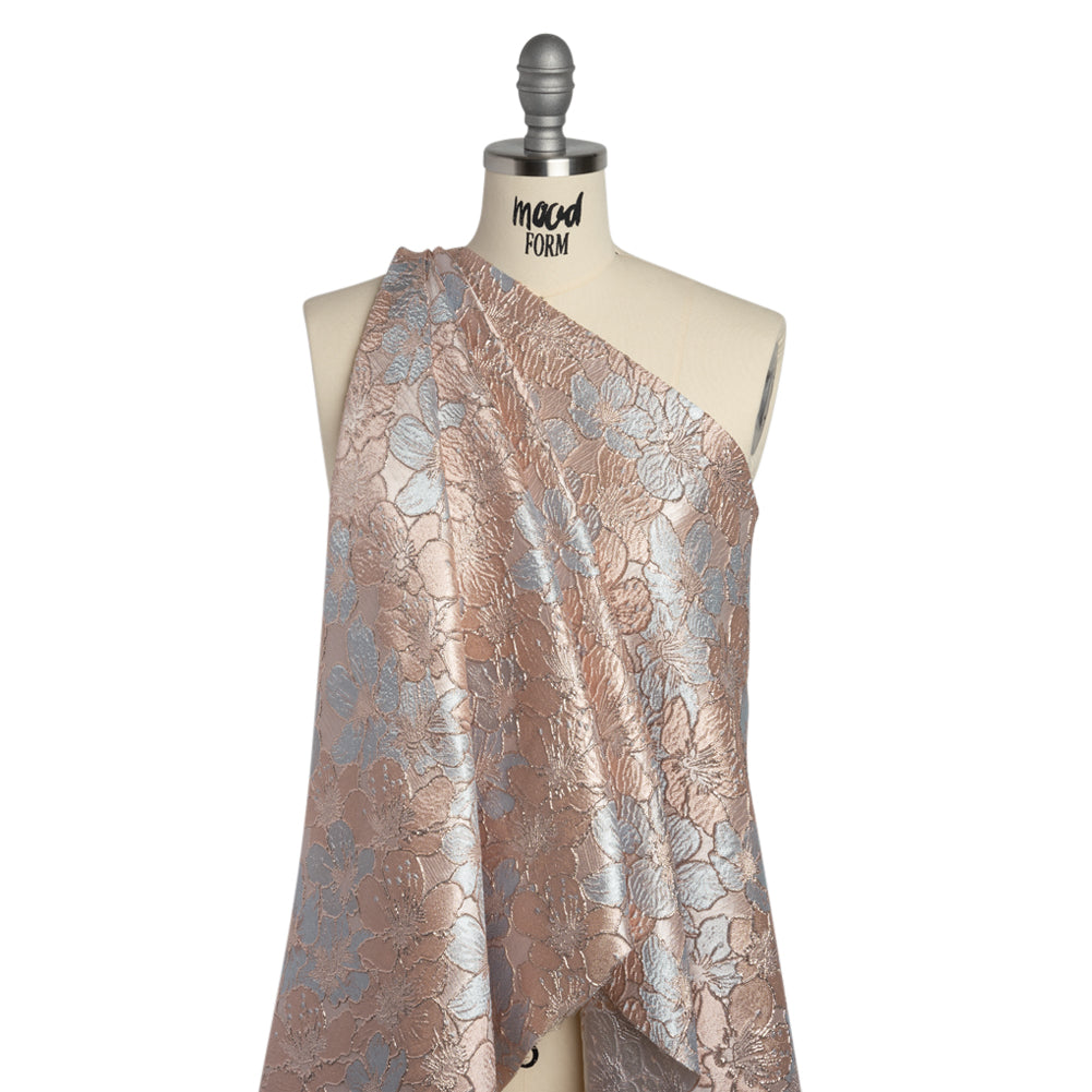 Metallic Brocade - Pale Pink, Baby Blue and Gold Floating Blossoms Metallic Brocade - Pale Pink, Baby Blue and Gold Floating Blossoms