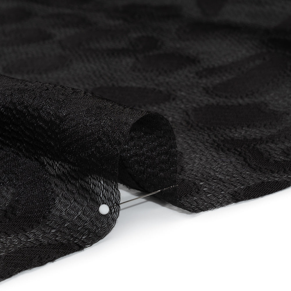 Lightweight Textured Burnout Brocade - Black on Black Animal Spots Lightweight Textured Burnout Brocade - Black on Black Animal Spots