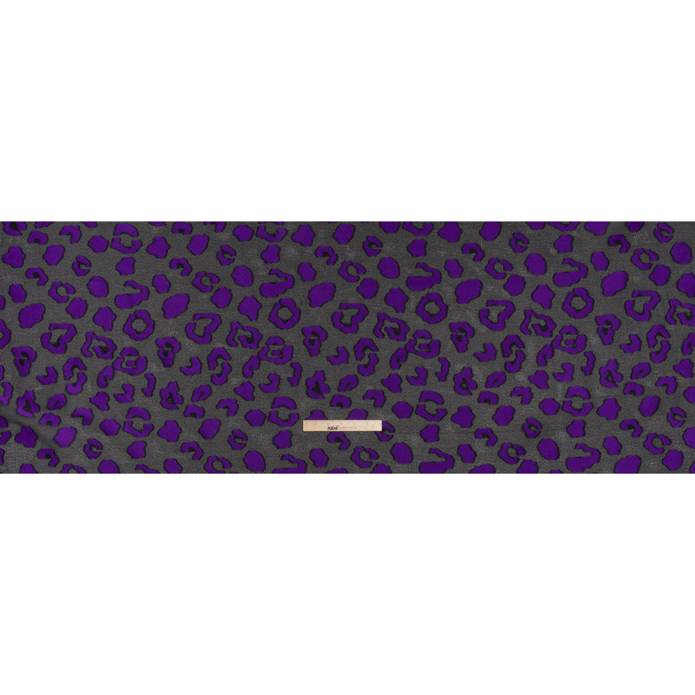 Lightweight Textured Burnout Brocade - Purple and Black Animal Spots Lightweight Textured Burnout Brocade - Purple and Black Animal Spots